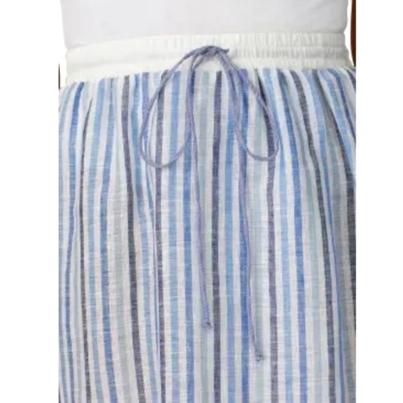 Sita Murt striped knee length linen skirt blue 4 - Picture 5 of 10